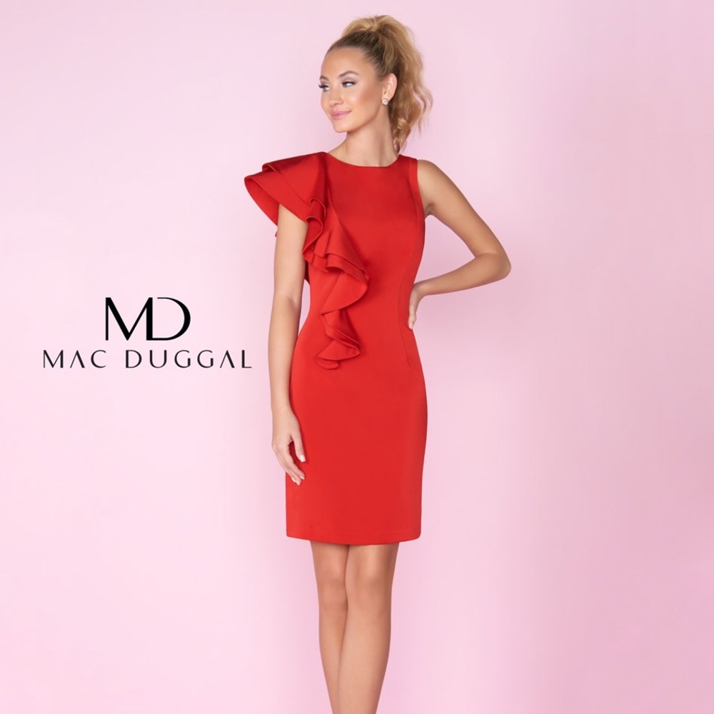 Mac Duggal red cocktail dress